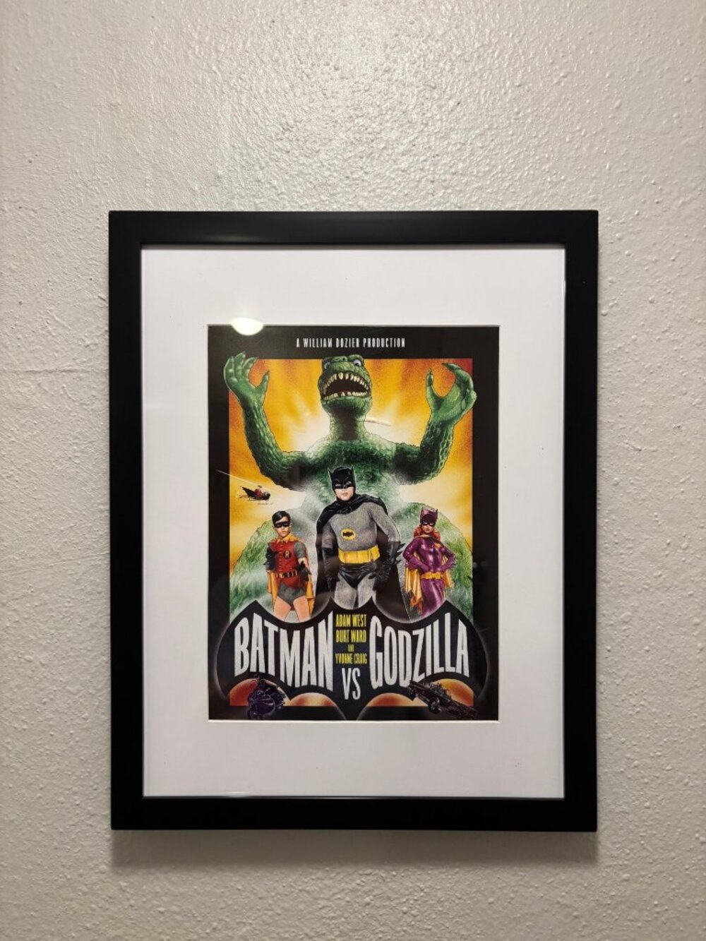 Batman vs. Godzilla Framed 8.5x11 Inch Art Print - Abandoned Movies